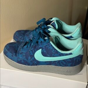 Nike Custom Air Force 1 Teal and Navy Sneakers custom by you from Nike